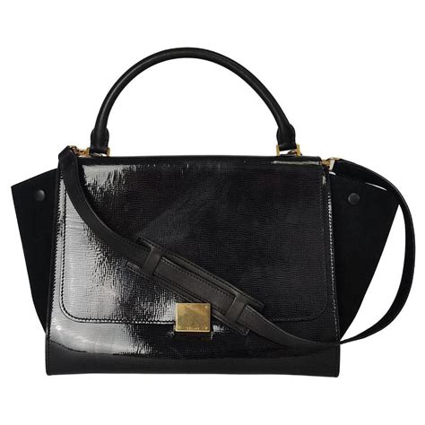 Trapèze leather handbag Celine Black in Leather .